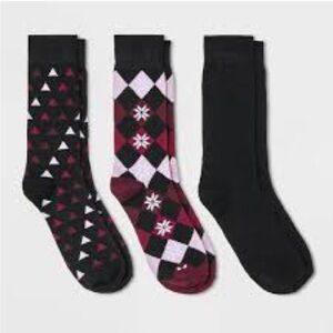 Goodfellow & Co Crew Socks Maroon Argyle